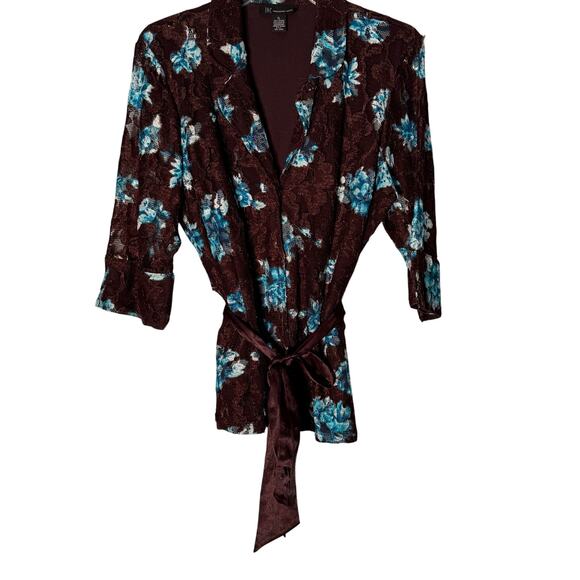 INC International Concepts Lace Back Tie Blouse Button Front Women's Size XL - Picture 3 of 4